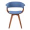 Armen Living Summer Mid-Century Chair in Blue Fabric with Walnut Wood Finish LCSUCHBLUE - alternate 6